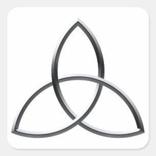 Adesivo Quadrado Triquetra de prata brilhante