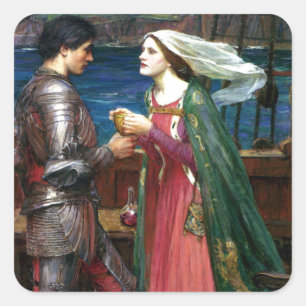 Adesivo Quadrado Tristan e Isolde por John William Waterhouse