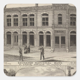 Adesivo Quadrado Troca National Bank das penas, Kansas