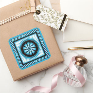 Adesivo Quadrado Trocar padrão abstrato azul