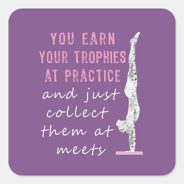 Adesivo Quadrado Troféus incríveis ganhados na prática presentes no (Frente)