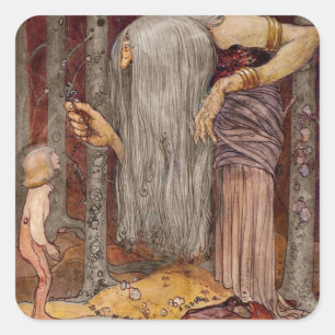 Adesivo Quadrado Troll que oferece um ramo pequeno