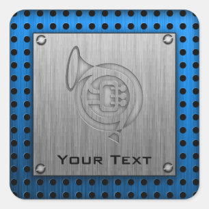 Adesivo Quadrado Trompa francesa escovada do metal-olhar