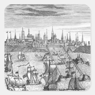 Adesivo Quadrado Tropas de Carregando do Esquadrão Inglês