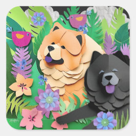 Adesivo Quadrado TROPIC TANGO Red Black Chow