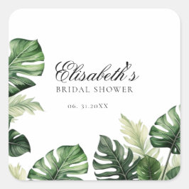 Adesivo Quadrado Tropical Floral Colorida | Chá de panela verde