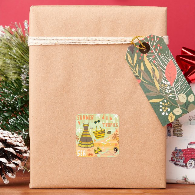 Adesivo Quadrado Tropismo de Verão (Criador carregado)