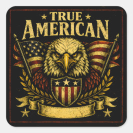Adesivo Quadrado True American – Proud Patriot Pride Bold
