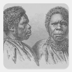Adesivo Quadrado Truganina, última mulher tasmaniana