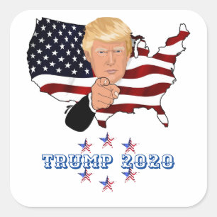 Adesivo Quadrado Trump 2020