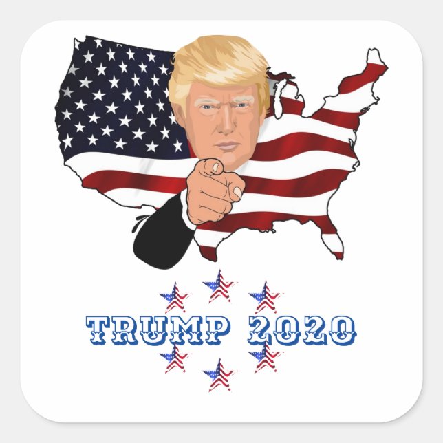 Adesivo Quadrado Trump 2020 (Frente)
