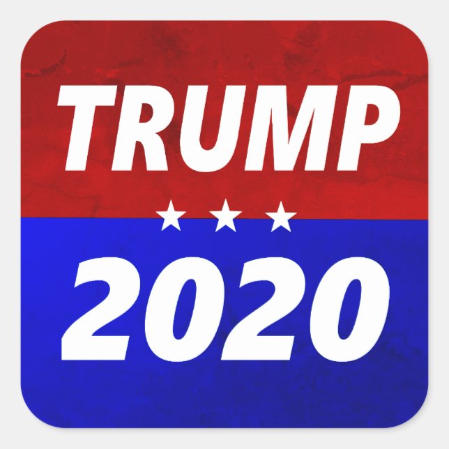 Adesivo Quadrado Trump 2020 político vermelho, branco e azul (Frente)