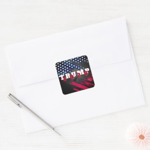 Adesivo Quadrado Trump 2028 Com Estrelas