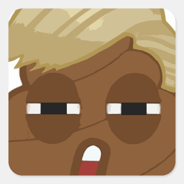 Adesivo Quadrado Trump Emoji Poop Engraçado (Frente)
