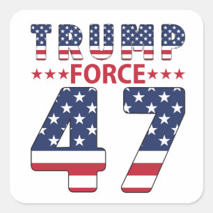 Adesivo Quadrado Trump Force 47