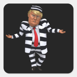 Adesivo Quadrado Trump no Visto da prisão
