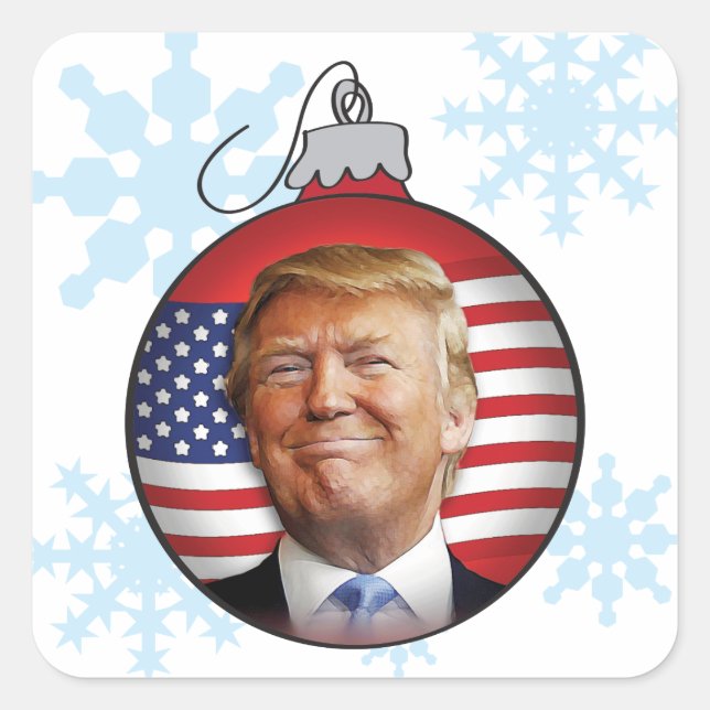 Adesivo Quadrado Trump para o Natal (Frente)