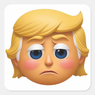 Adesivo Quadrado Trump Sad Emoji