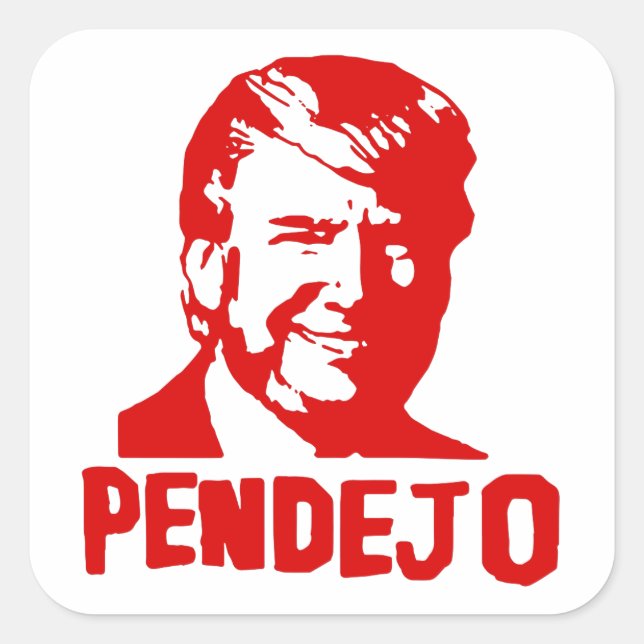 Adesivo Quadrado Trump Sucks: Pau "Pendejo" em Porto Rico (Frente)