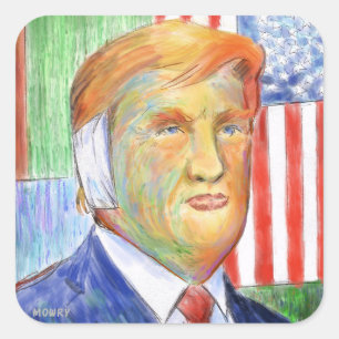 Adesivo Quadrado Trump Van Gogh