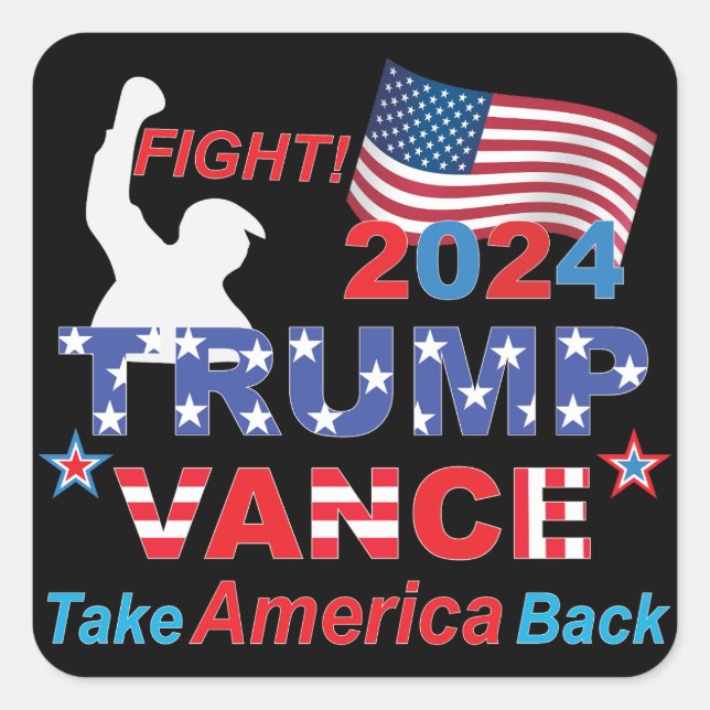 ADESIVO QUADRADO TRUMP VANCE 2024 (Frente)