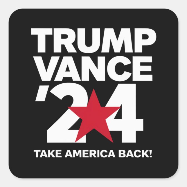 Adesivo Quadrado Trump Vance 2024 Votação Trump 2024 Eleições (Frente)