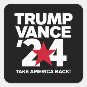 Adesivo Quadrado Trump Vance 2024 Vote Trump 2024 Eleição