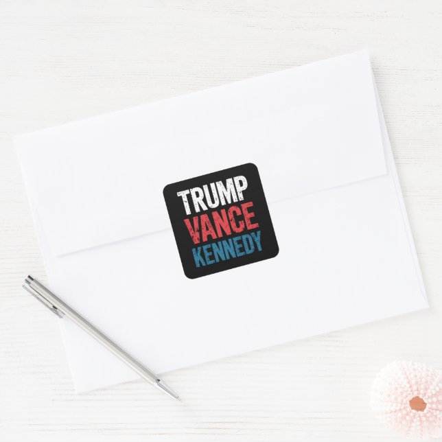 Adesivo Quadrado Trump Vance Kennedy 2024 Eleição (Envelope)
