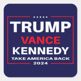Adesivo Quadrado Trump Vance Kennedy Leva A América De Volta Azul