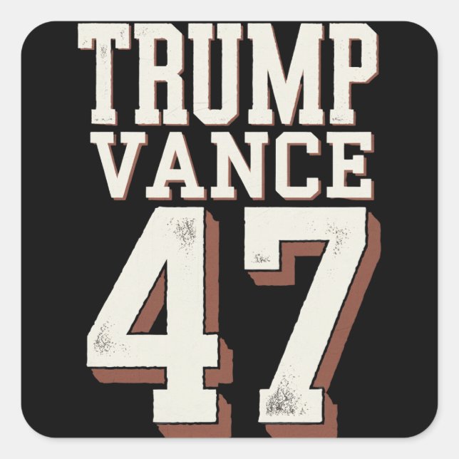 Adesivo Quadrado Trump Vance Presidente Vintage Trump vence (Frente)