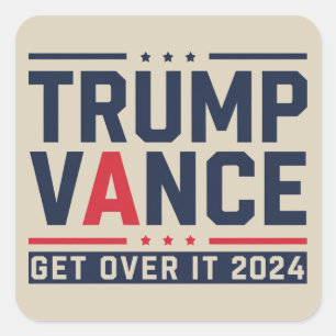 Adesivo Quadrado Trump Venceu Eleição 2024 Presidente Trump Vance