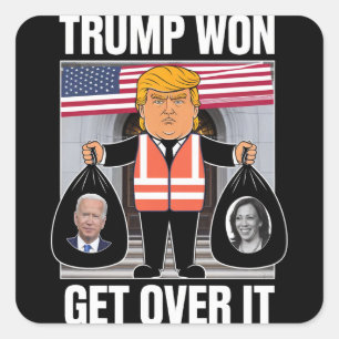 Adesivo Quadrado Trump Venceu Supere Isso Maga Venceu Eleição 2024