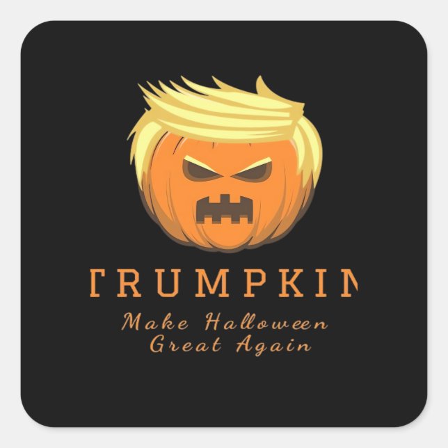 Adesivo Quadrado Trumpkin Faz Excelente De Halloween De Novo - Engr (Frente)