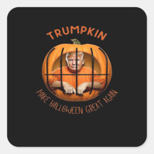 Adesivo Quadrado Trumpkin Faz Excelente De Halloween De Novo - Másc