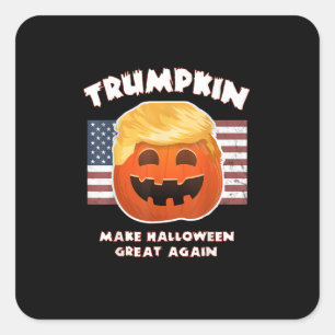 Adesivo Quadrado Trumpkin Funny Pumpkin Pie Pun Usa Liberais Hallow