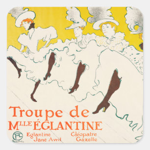 Adesivo Quadrado Trupe de Mademoiselle Eglantine, Toulouse Lautrec