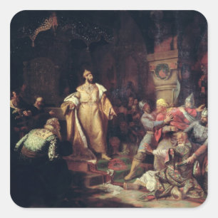 Adesivo Quadrado Tsar Ivan III que rasgam a ação de Tatar Khan