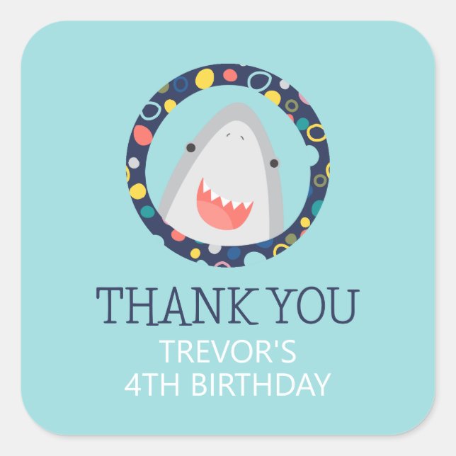 Adesivo Quadrado Tubarão (Frente)