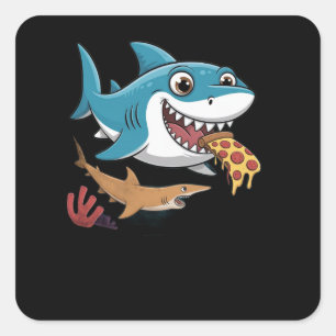 Adesivo Quadrado Tubarão-pizza