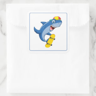 Adesivo Quadrado Tubarões