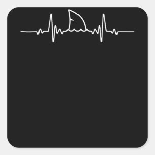 Adesivo Quadrado Tubarões-do-coração-de-tubarão-frade