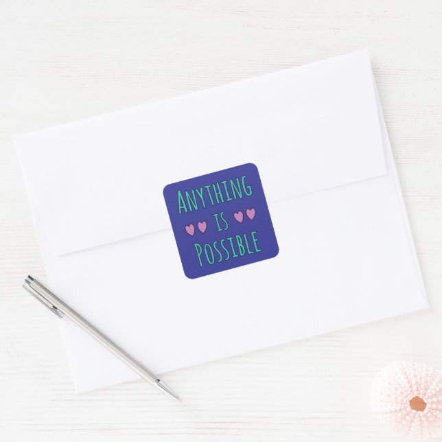 Adesivo Quadrado Tudo é Possível (Envelope)