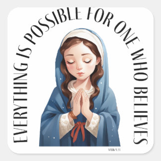 Adesivo Quadrado Tudo é possível para quem acredita