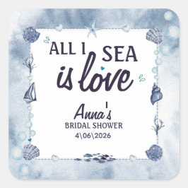 Adesivo Quadrado Tudo o que Eu Vejo é Amor Chá de Panela Água Marin