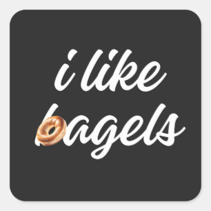 Adesivo Quadrado Tudo o que o bagel ama é como bagels minimalista