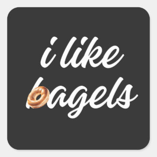 Adesivo Quadrado Tudo o que o bagel ama é como bagels minimalista