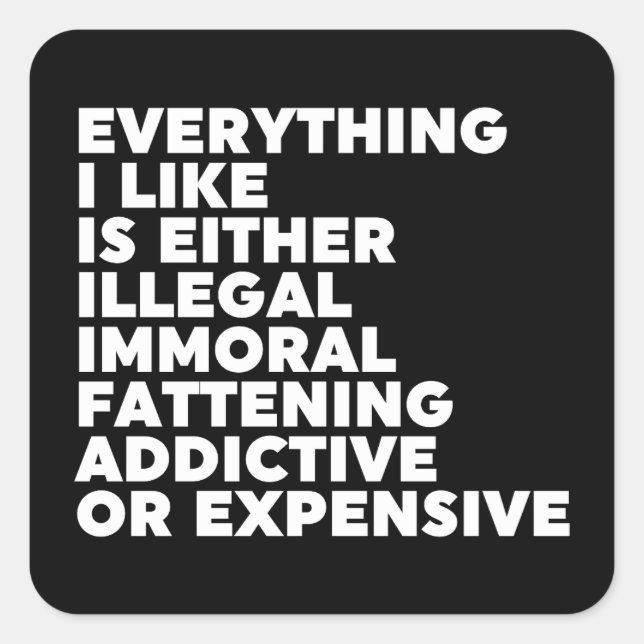 Adesivo Quadrado Tudo que eu gosto (Frente)