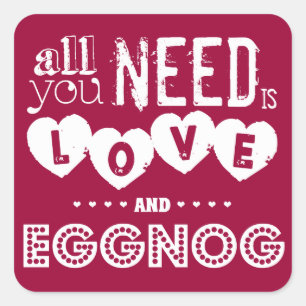 Adesivo Quadrado Tudo que você precisa é amor e amor (natal)
