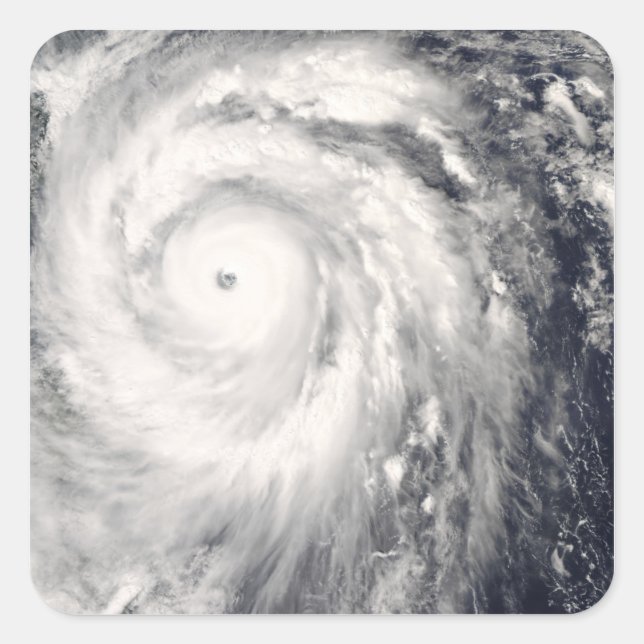 Adesivo Quadrado Tufão Jangmi, de Taiwan e das Filipinas (Frente)