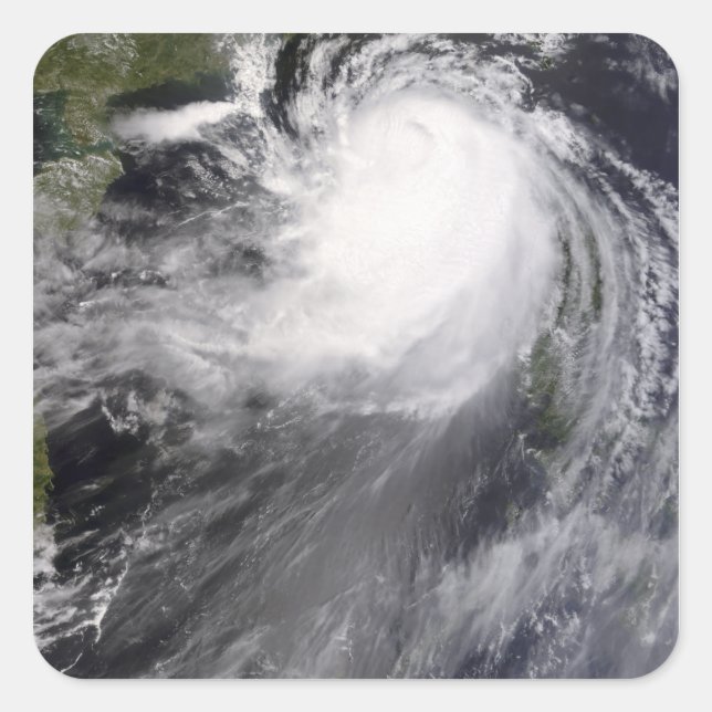 Adesivo Quadrado Tufão Nuri se aproximando da China (Frente)